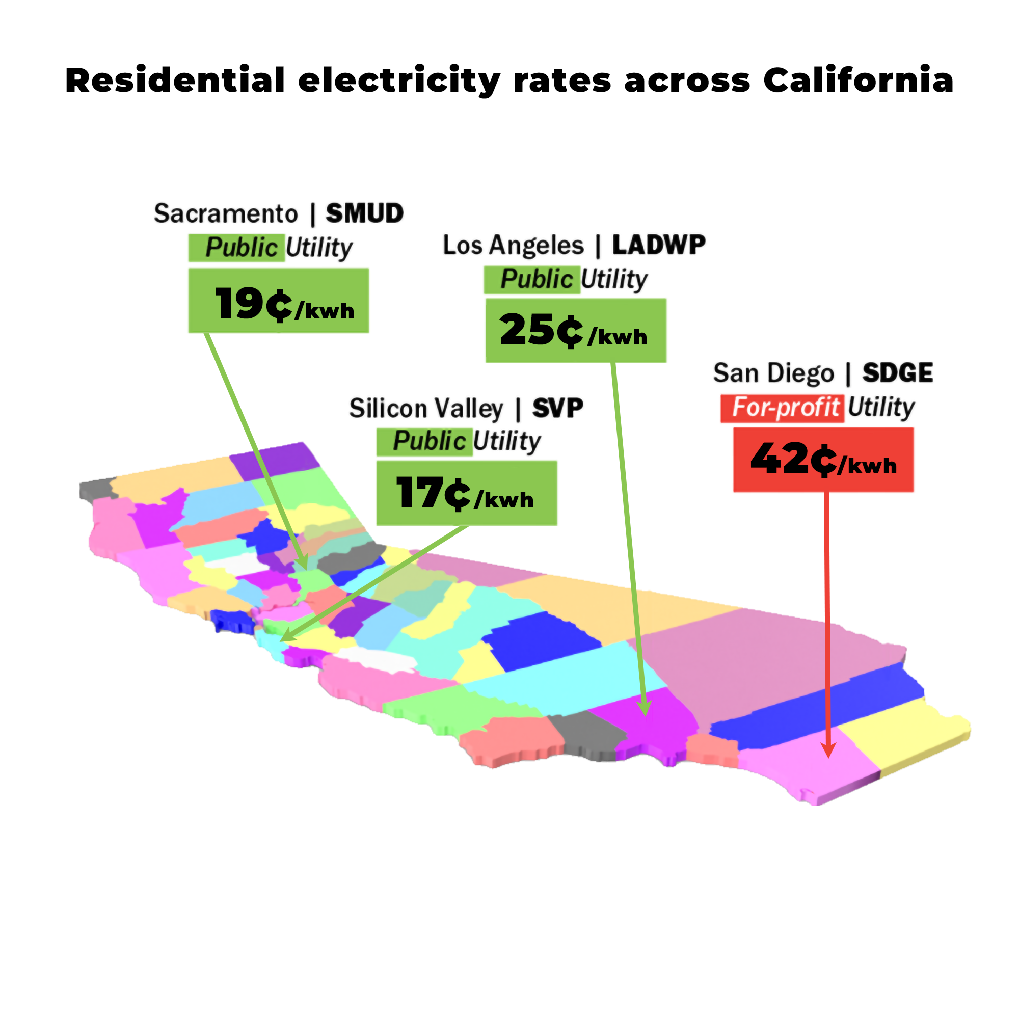 San Diego Electricity Rates Comparison Map